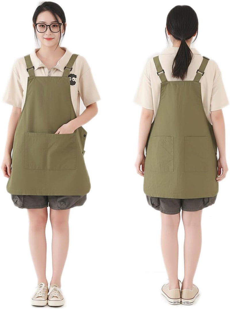 NEWGEM Waterproof Apron with Pockets for Women Cooking Painting Baking Gardening - Image 1